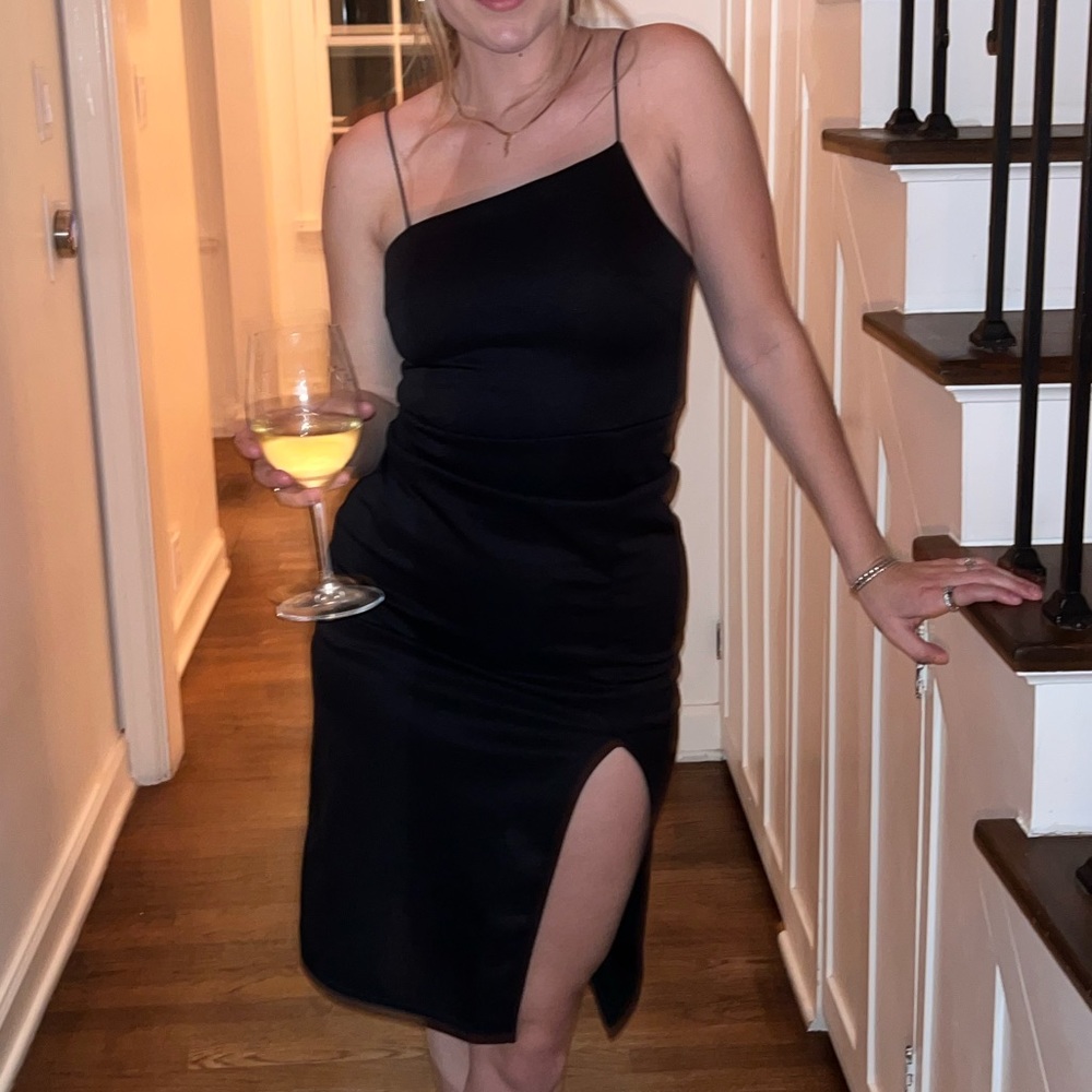 Black asymmetrical dress